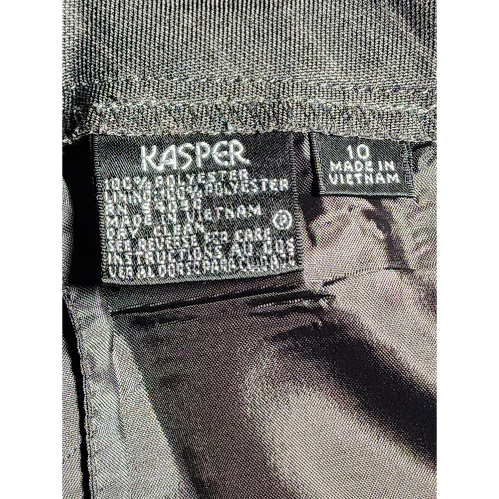 Kasper Pants Womens Size 10 Brown Striped Chino Casual Ankle Buttons Zip - Picture 5 of 16